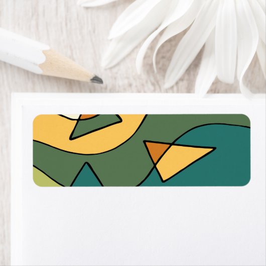 Handgetrokken abstracte  canvas tas etiket (Insitu)