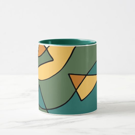 Handgetrokken abstracte canvas tas mok (Midden)