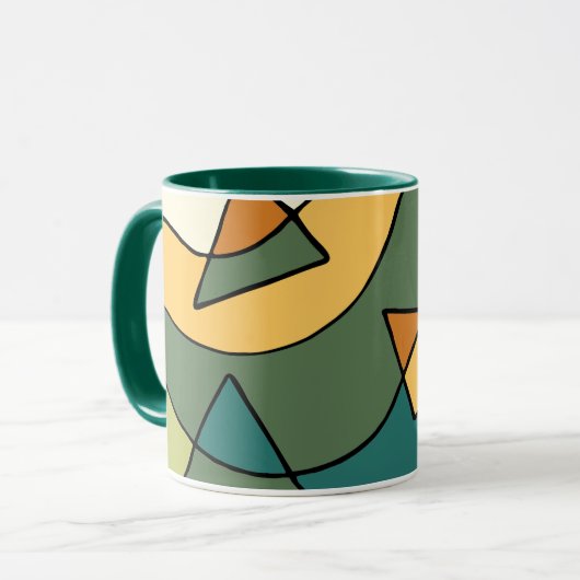 Handgetrokken abstracte canvas tas mok (Voorkant links)