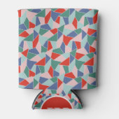 Handgetrokken Abstracte driehoeken Heldere kleuren Blikjeskoeler (Voorkant)