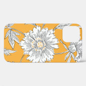 Handgetrokken abstracte tuinbloemen. Contourtekeni Case-Mate iPhone Case (Achterkant (horizontaal))