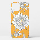 Handgetrokken abstracte tuinbloemen. Contourtekeni Case-Mate iPhone Case (Achterkant)