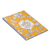 Handgetrokken abstracte tuinbloemen. Contourtekeni Notitieboek (Rechterzijde)