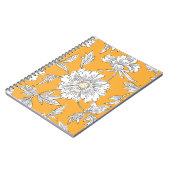 Handgetrokken abstracte tuinbloemen. Contourtekeni Notitieboek (Linkerzijde)