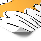 Handgetrokken abstracte tuinbloemen. Contourtekeni Poster (Hoek)