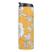 Handgetrokken abstracte tuinbloemen. Contourtekeni Thermosbeker (Geroteerd rechts)