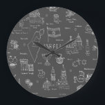 Handgetrokken alkbord Acrylwandklok Grote Klok<br><div class="desc">Symbolen van de Israëlische klok</div>