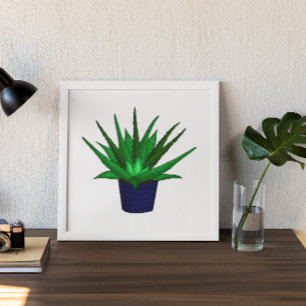 Handgetrokken Aloe Vera Plant Poster