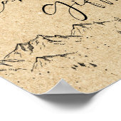 Handgetrokken bergen Kaarten en cadeaubonnen Poster (Hoek)