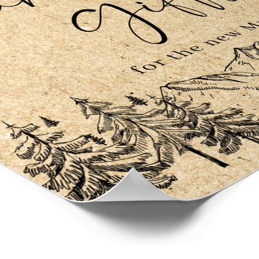 Handgetrokken bergen Kaarten en cadeaubonnen Poster (Hoek)