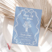 Handgetrokken blauw uit de markt Vrijgezellenfeest Kaart