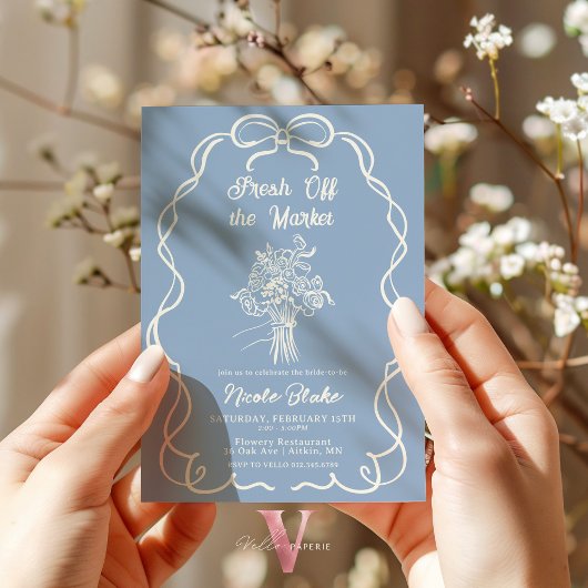 Handgetrokken blauw uit de markt Vrijgezellenfeest Kaart