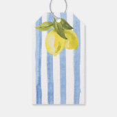 Handgetrokken blauwe strepen citroenen Italiaanse  Cadeaulabel (Achterkant)