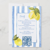 Handgetrokken blauwe strepen citroenen Italiaanse  Kaart (Achterkant)