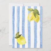 Handgetrokken blauwe strepen citroenen Italiaanse  Kaart (Achterkant)