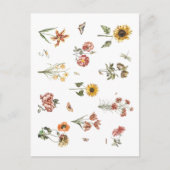 Handgetrokken bloemflorale vintage Terracotta Briefkaart (Voorkant)