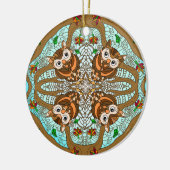 Handgetrokken boomkor Mandala Ceramic Ornament (Links)