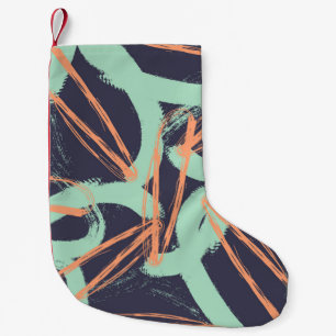 Handgetrokken borstelpatroon in. Stijlvol geome Kleine Kerstsok