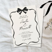 Handgetrokken Bow Coquette Stijlvolle Trendy Weddi Kaart