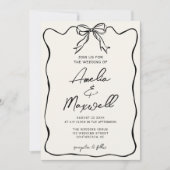 Handgetrokken Bow Coquette Trendy Romantische brui Kaart (Voorkant)