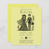 Handgetrokken bruiloft Cartoon bruid bruidegom gee (Voorkant / Achterkant)