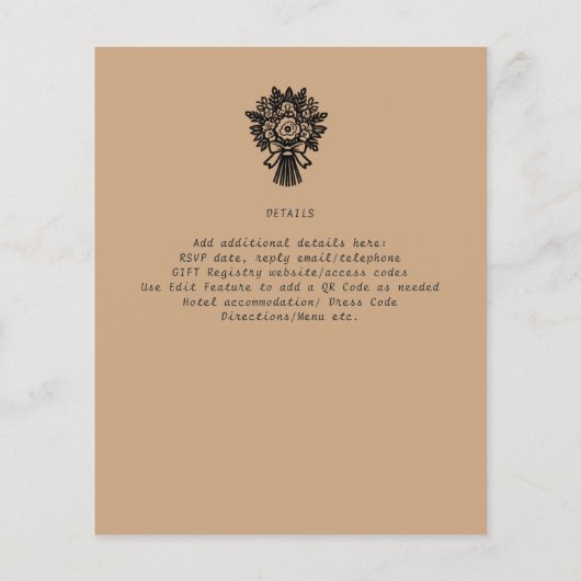 Handgetrokken bruiloft Cartoon bruid bruidegom Ter (Achterkant)