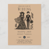 Handgetrokken bruiloft Cartoon bruid bruidegom Ter (Voorkant)