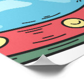 Handgetrokken buitenste ruimtedoppen. Vintage Poster (Hoek)