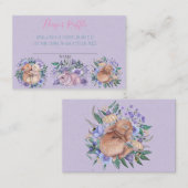 Handgetrokken Bunnies Paarse diaper Raffle Visitekaartje (Voorkant / Achterkant)