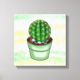 Handgetrokken Cactus Succulent Canvas Afdruk