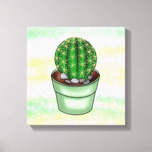Handgetrokken Cactus Succulent Canvas Afdruk (Voorkant)