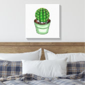 Handgetrokken Cactus Succulent Canvas Afdruk (Insitu (Slaapkamer))