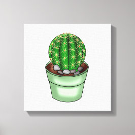 Handgetrokken Cactus Succulent Canvas Afdruk