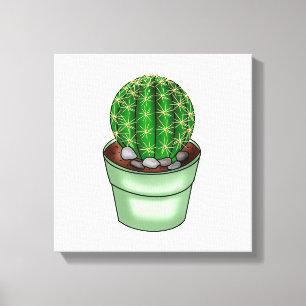 Handgetrokken Cactus Succulent Canvas Afdruk