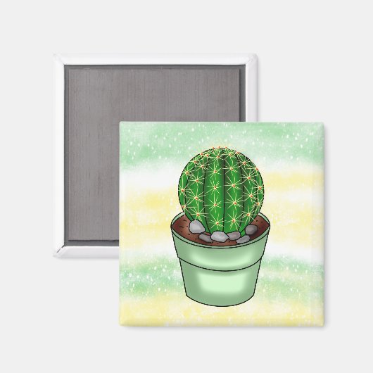 Handgetrokken Cactus Succulent Magneet (Voorkant / Achterkant)