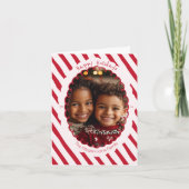 Handgetrokken Candy Cane Stripe Kerstkaart Feestdagen Kaart (Voorkant)