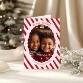 Handgetrokken Candy Cane Stripe Kerstkaart Feestdagen Kaart