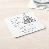 Handgetrokken champagnetoren minimalistisch sparen kartonnen onderzetters (Schuin)