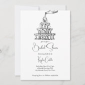 Handgetrokken champagnetoren minimalistisch vrijge kaart (Voorkant)