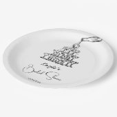 Handgetrokken champagnetoren minimalistisch vrijge papieren bordje (Gekanteld)