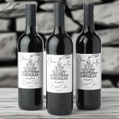 Handgetrokken champagnetoren minimalistische sjabl wijn etiket