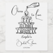 Handgetrokken champagnetoren minimalistische sjabl wijn etiket (Enkel label)