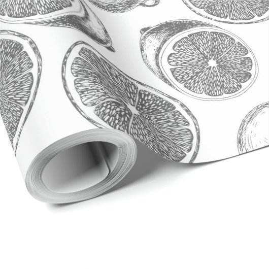 Handgetrokken citroenverpakkingspapier cadeaupapier (Rol Hoek)