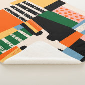 Handgetrokken diverse vormen. Abstracte hedendaags Sherpa Deken (3/4)