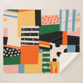 Handgetrokken diverse vormen. Abstracte hedendaags Sherpa Deken (Voorkant (horizontaal))