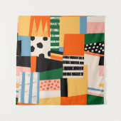 Handgetrokken diverse vormen. Abstracte hedendaags Wandkleed (Voorkant (horizontaal))