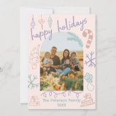 Handgetrokken Doodle Arch Foto Vakantie Kerstmis K Feestdagenkaart (Voorkant)