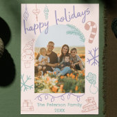 Handgetrokken Doodle Arch Foto Vakantie Kerstmis K Feestdagenkaart