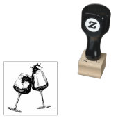 Handgetrokken drink van wijnglas rubberstempel (Gestempeld)