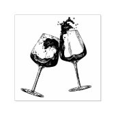 Handgetrokken drink van wijnglas  zelfinktende stempel (Design)